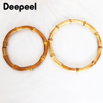 1pc Deepeel ID 10/12cm Bag Fashion Handle Wooden Round Bamboo Ring Clasp Sewing Brackets Hardware Wallet Purse Frame Accessory